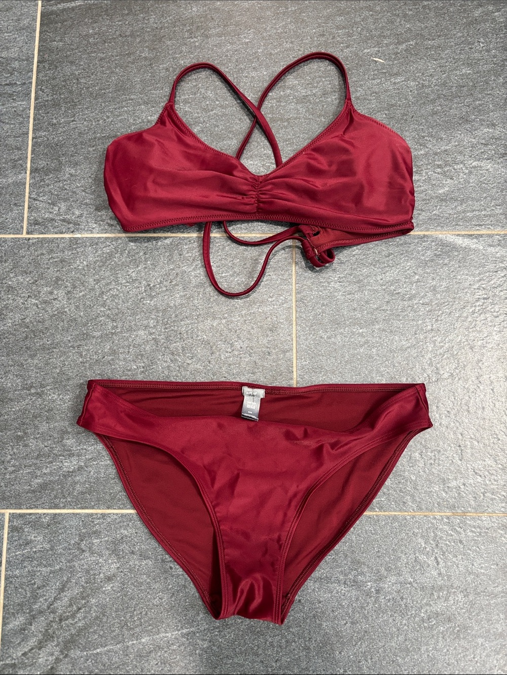 aerie Maroon Bikini set (L top/M bottoms)